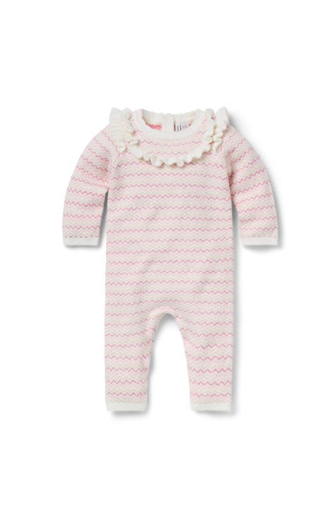 Baby Striped Ruffle One-Piece (Infant)