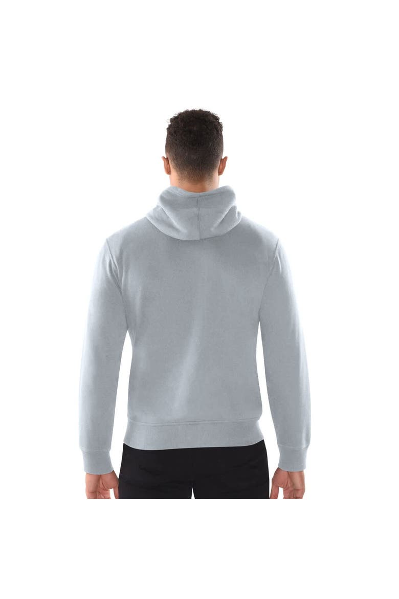 Men's Starter Heather Gray Baltimore Ravens Distressed Classic Full-Zip Hoodie, Alternate, color, Heather Gray