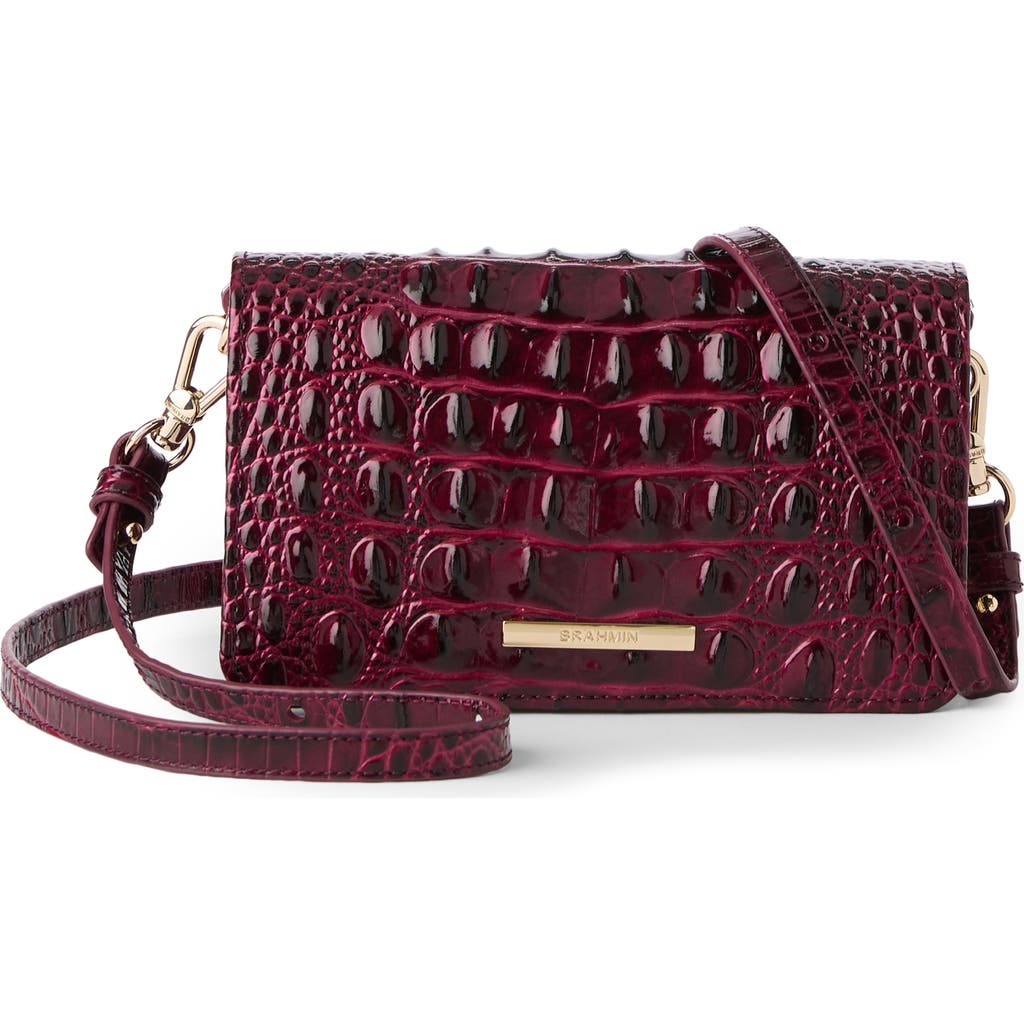 Brahmin Minuette Convertible Leather Crossbody Bag In Burgundy
