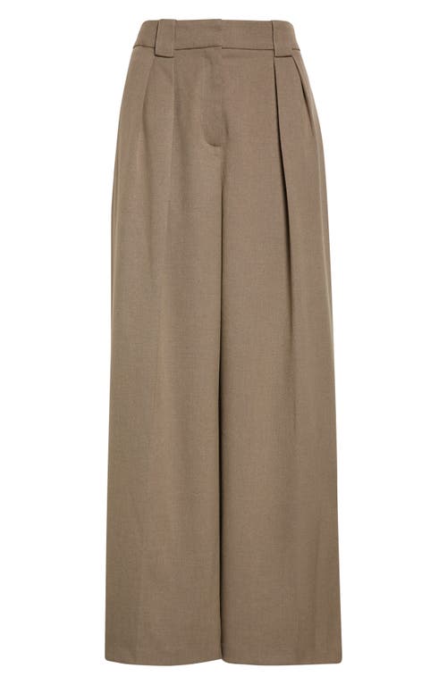 Reiss Poppie Pleat Front Wide Leg Pants In Gray