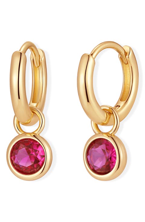 Matilda Birthstone Huggie Hoop Earrings