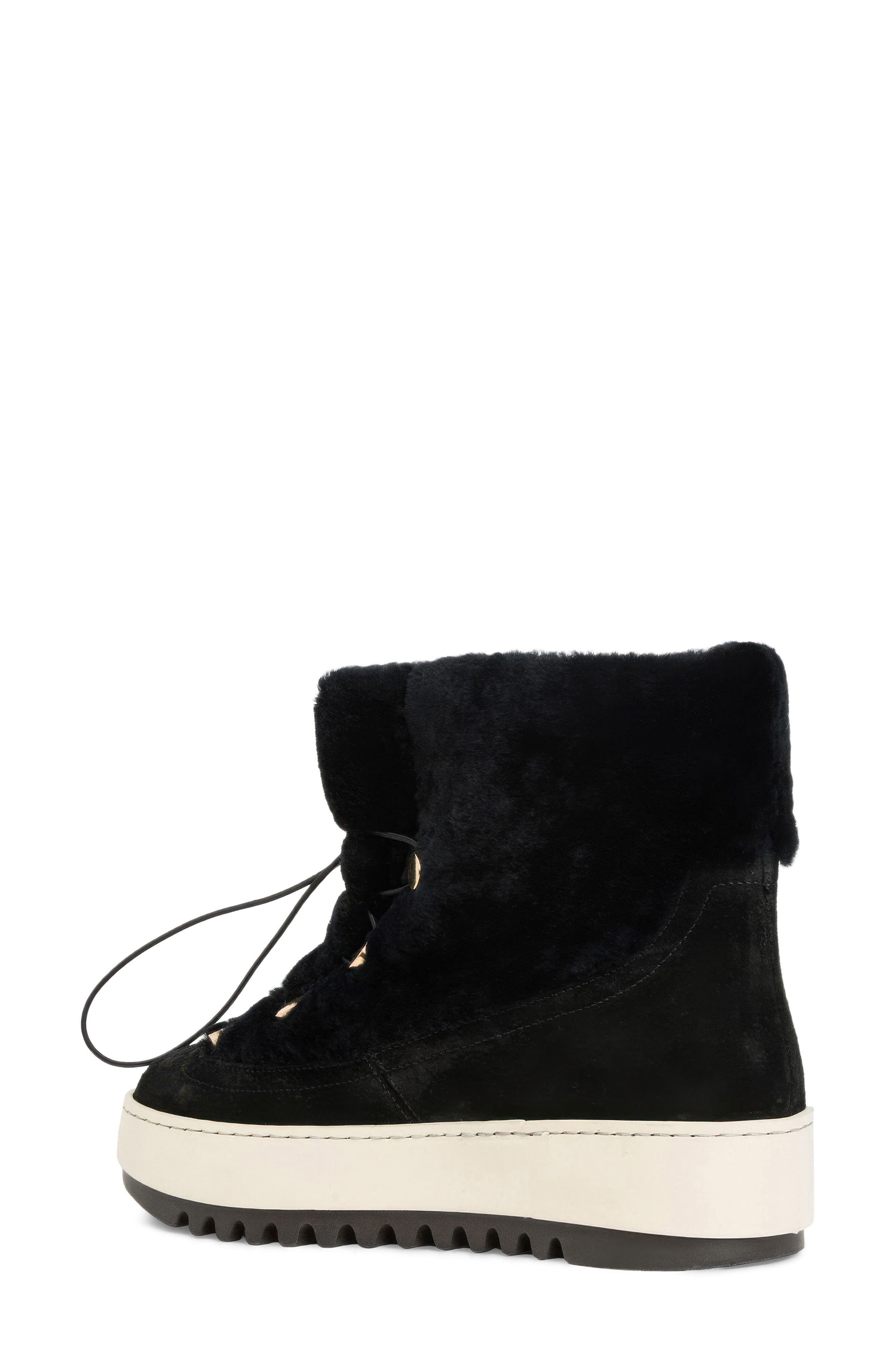 Alena Genuine Shearling Boot, Alternate, color, BLACK SUEDE
