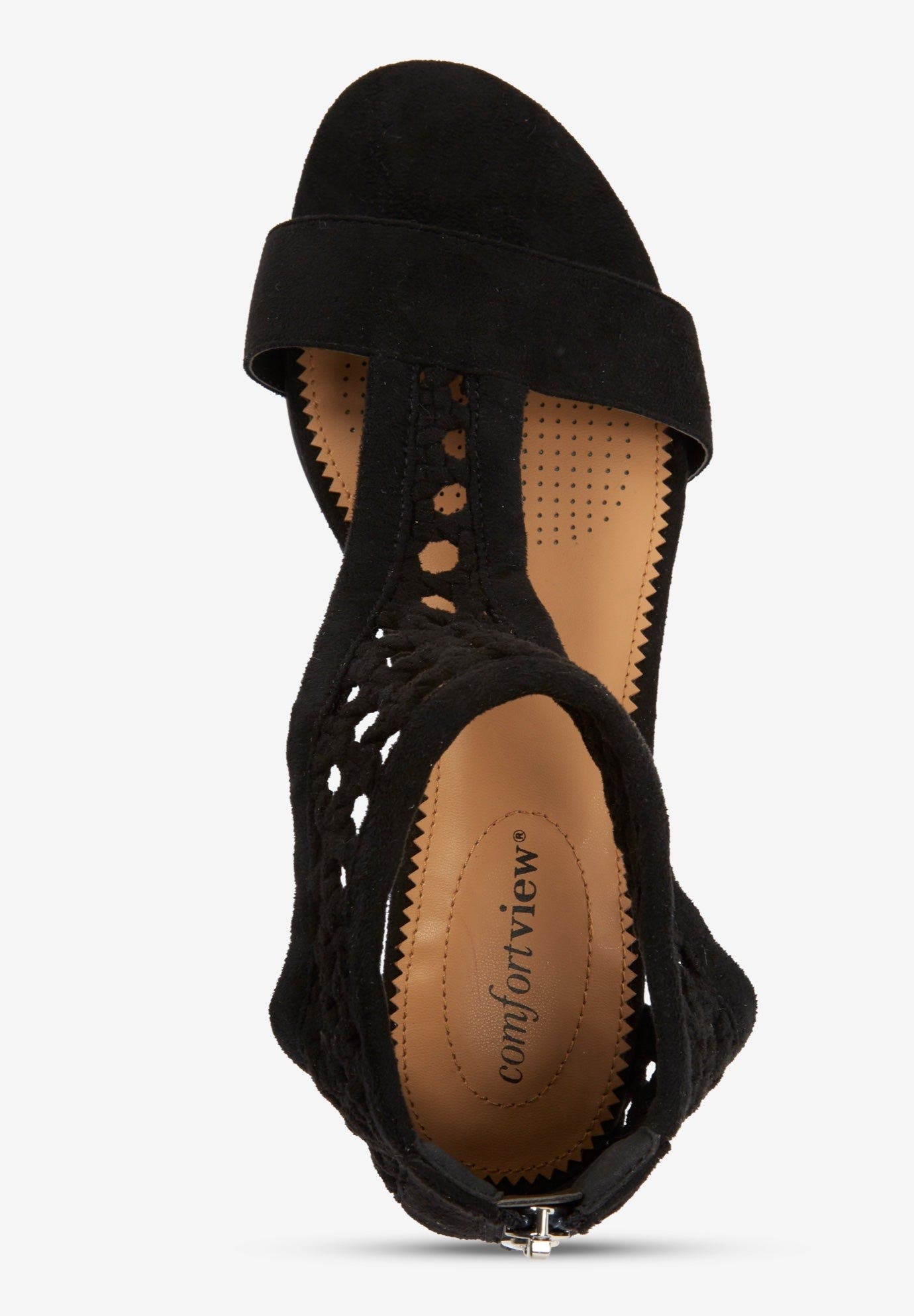 Comfortview The Harper Sandal, Alternate, color, Black