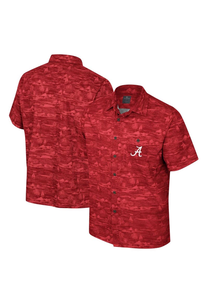 Men's Colosseum Crimson Alabama Crimson Tide Ozark Button-Up Shirt, Main, color, Crimson