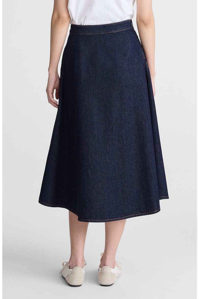 Organic Cotton Denim Midi Skirt, Alternate, color, RINSE WASH