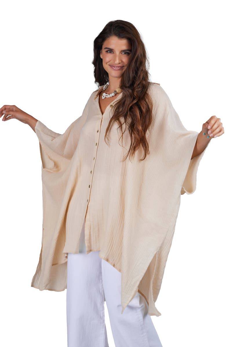 SAACHI Oversize Cover-Up Shirt, Alternate, color, Beige