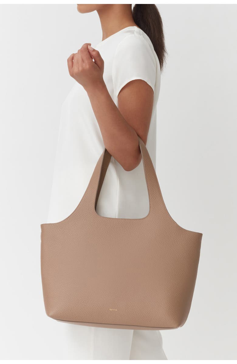 Cuyana System 13-Inch Laptop Leather Tote, Alternate, color, Cappuccino