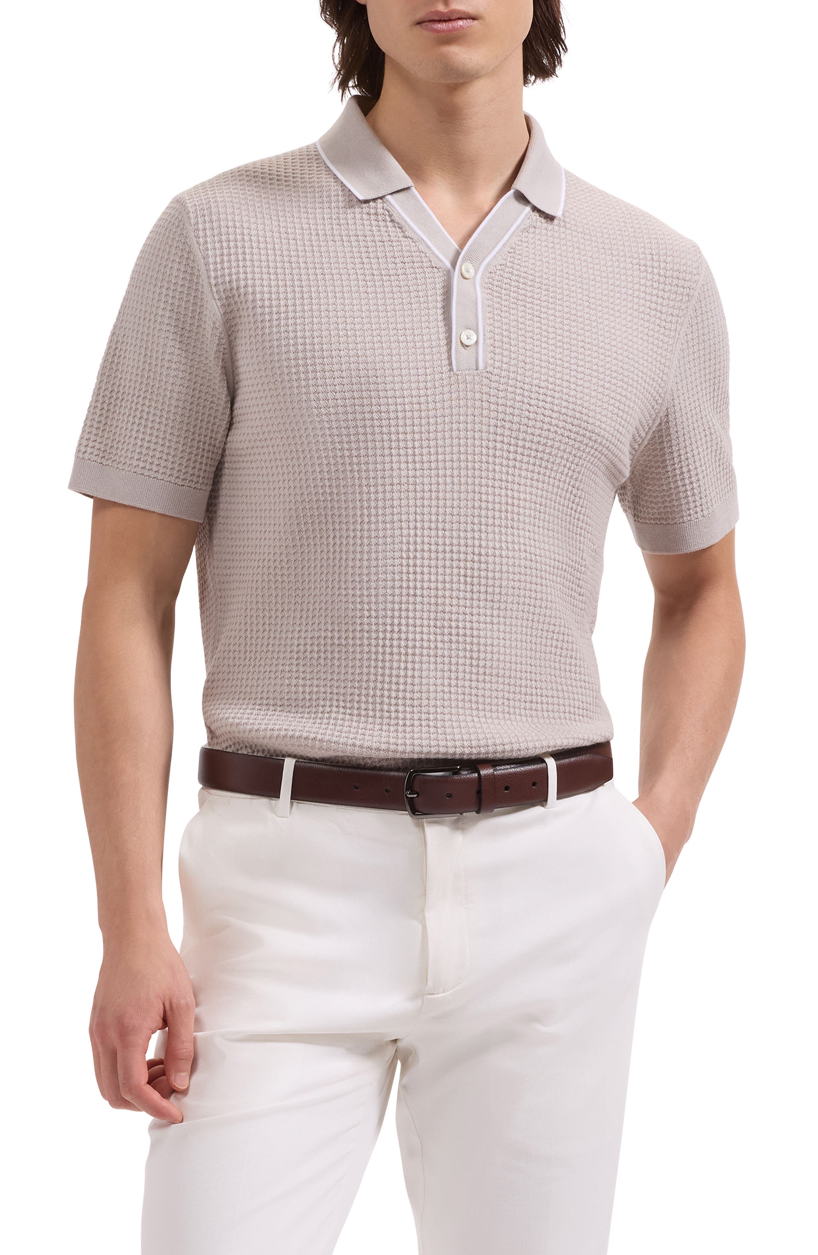 Waffle Stitch Polo Sweater - image 3