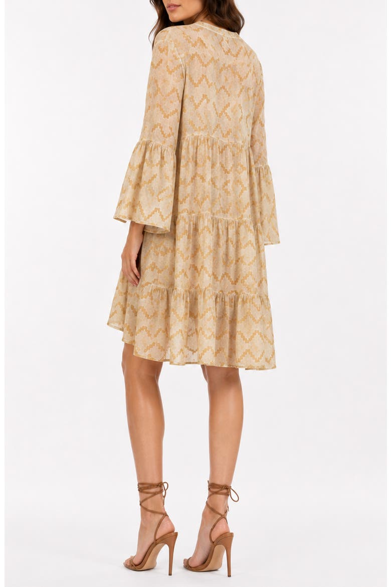 Tiered Bell Sleeve Cover-Up, Alternate, color, BEIGE