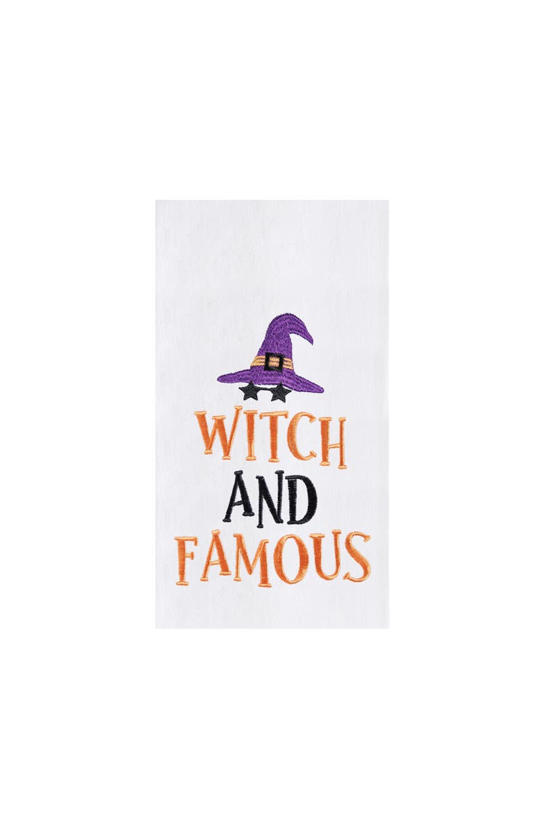 C&F Home Halloween "Witch and Famous" Embroidered 100% Cotton Flour Sack Dishtowel, Main, color, Purple