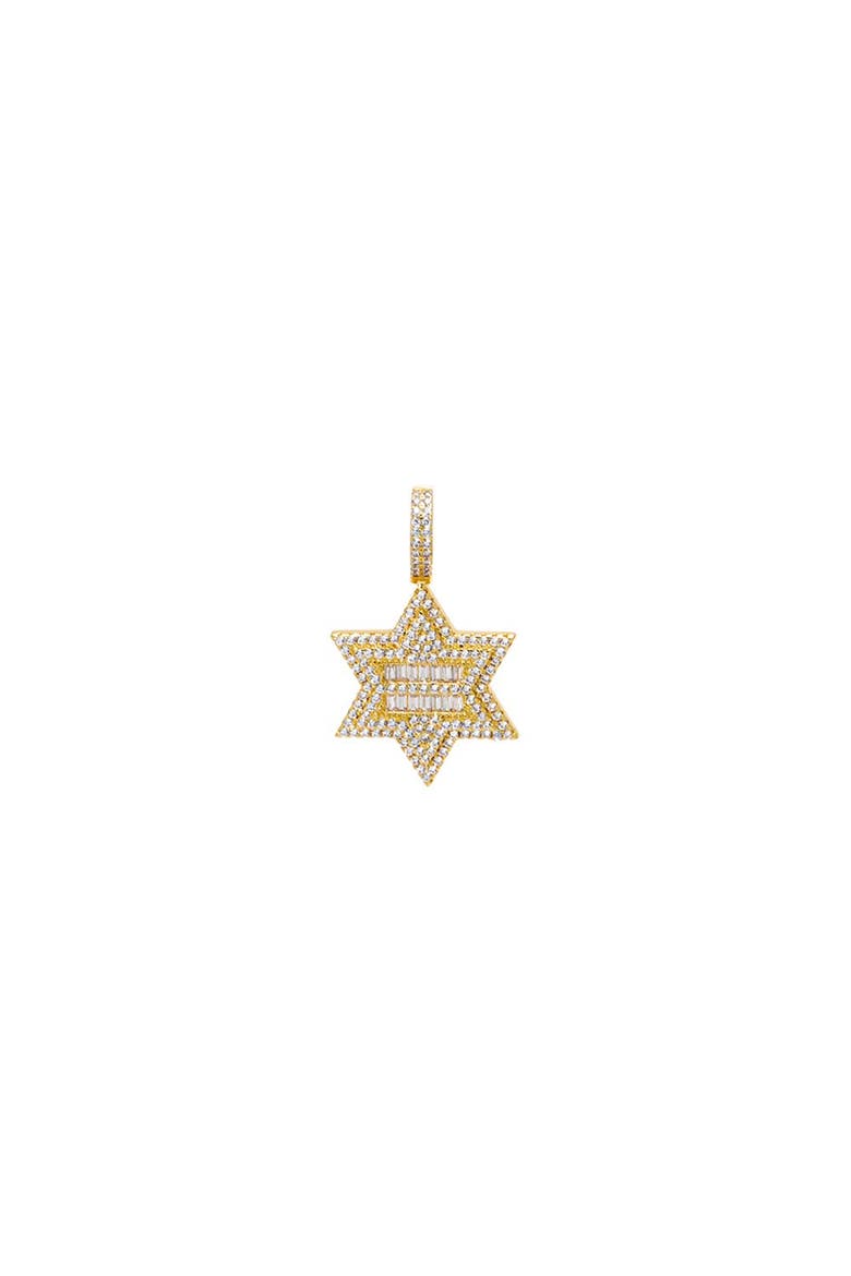 CZ Pave Star Of David Pendant Charm, Main, color, Gold