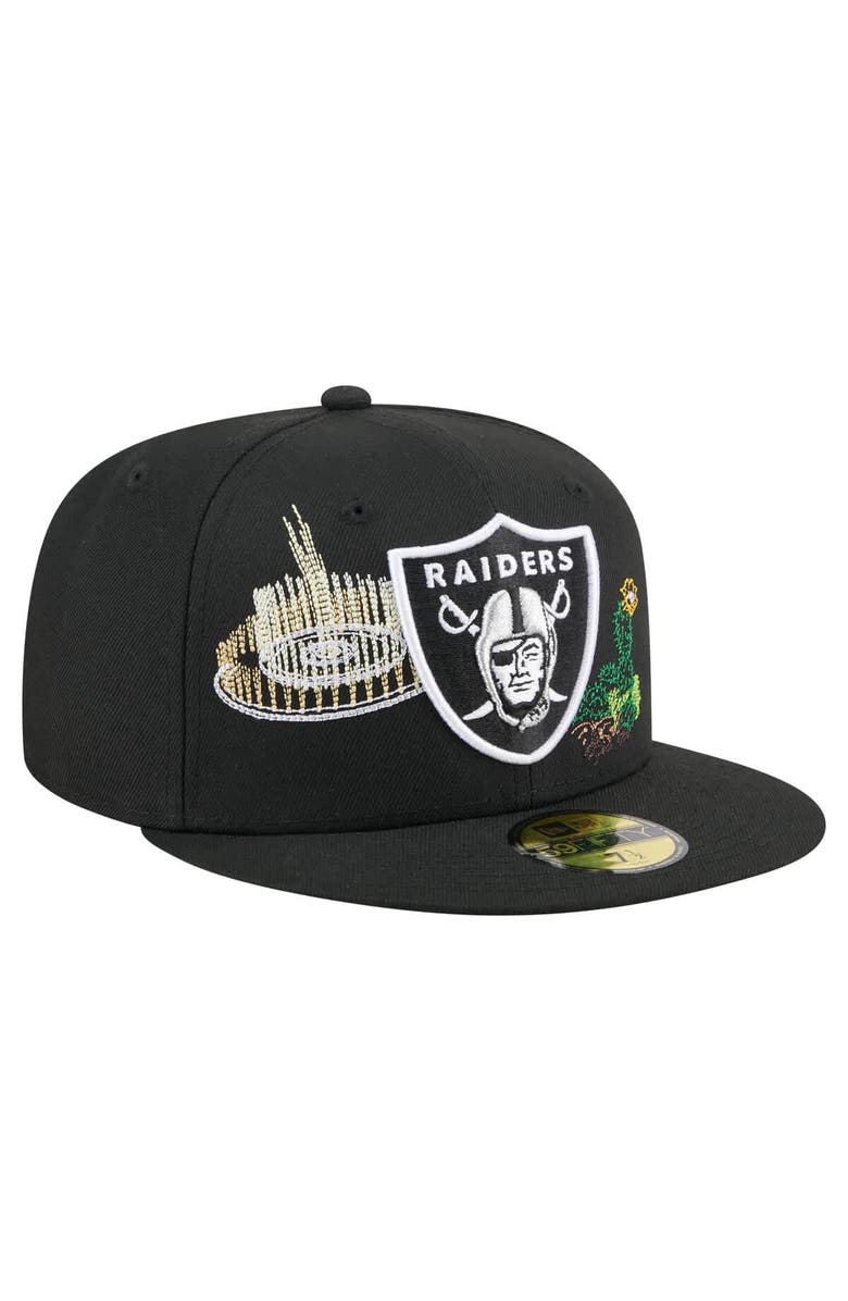 New Era Men's New Era Black Las Vegas Raiders State Stitch 59FIFTY Fitted Hat, Alternate, color, Black