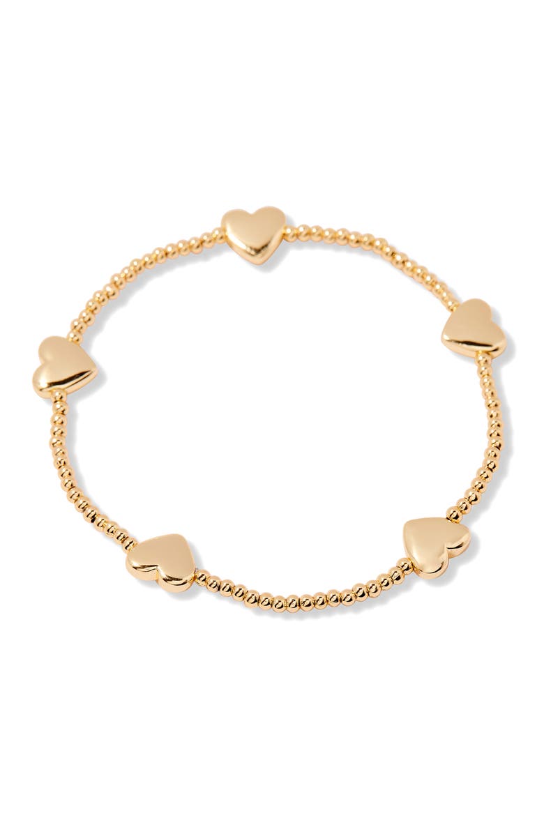 Brook and York Rylee Heart Beaded Bracelet, Alternate, color, Gold