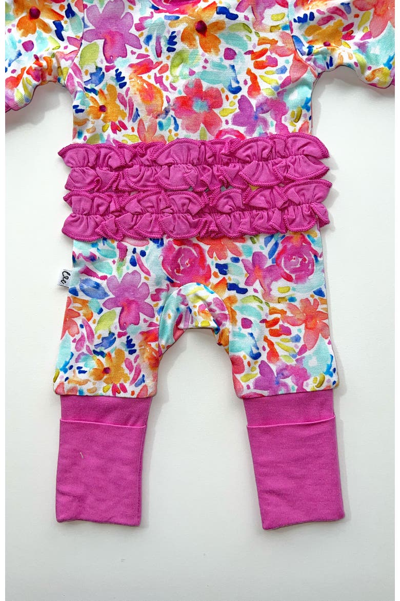 Korrie Ruffle Convertible Footie, Alternate, color, PINK