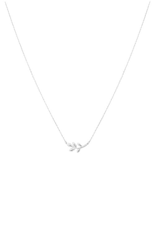 Bearfruit Jewelry Sterling Silver 18k Gold Plated Olivia Leaf Necklace In Silver
