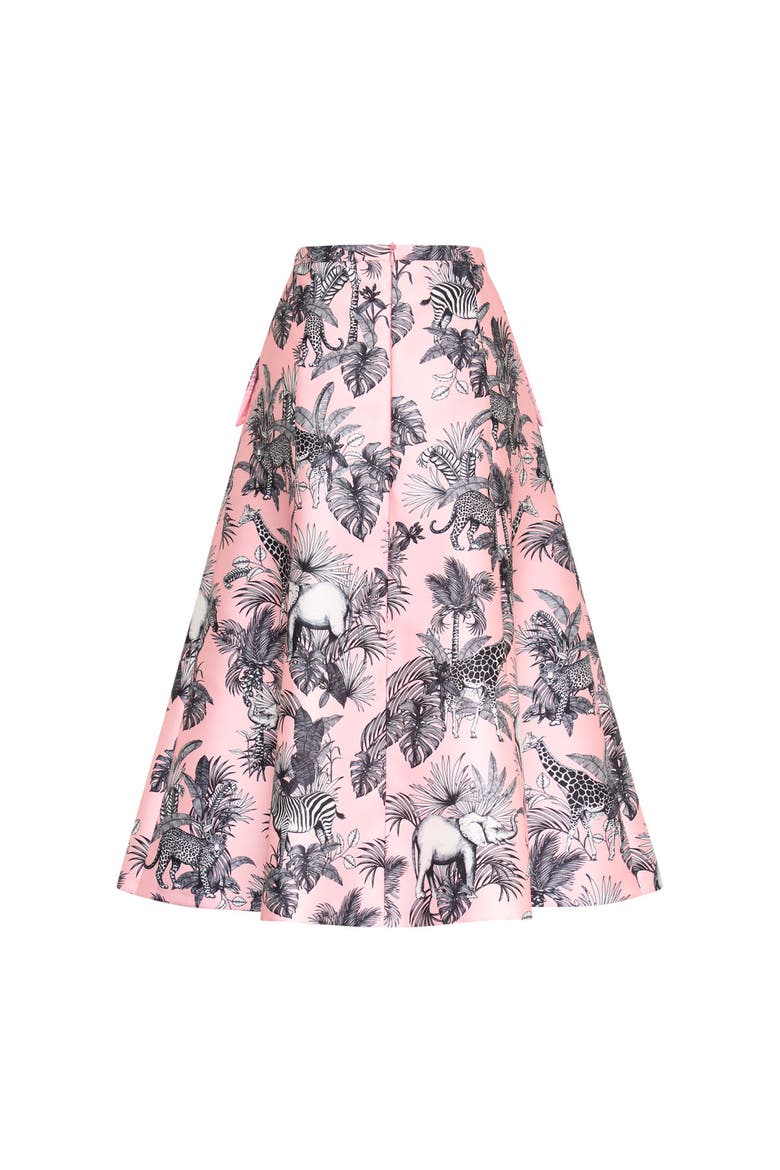 Printed Micado Skirt, Alternate, color, Powder Rose