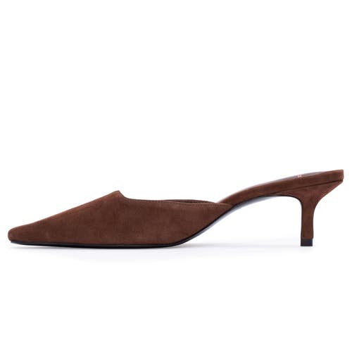 Black Suede Studio Riley 50 Suede Mule In Brown