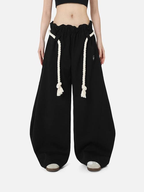 Aelfric Eden Stripe Super Baggy Barrel Sweatpants In Black