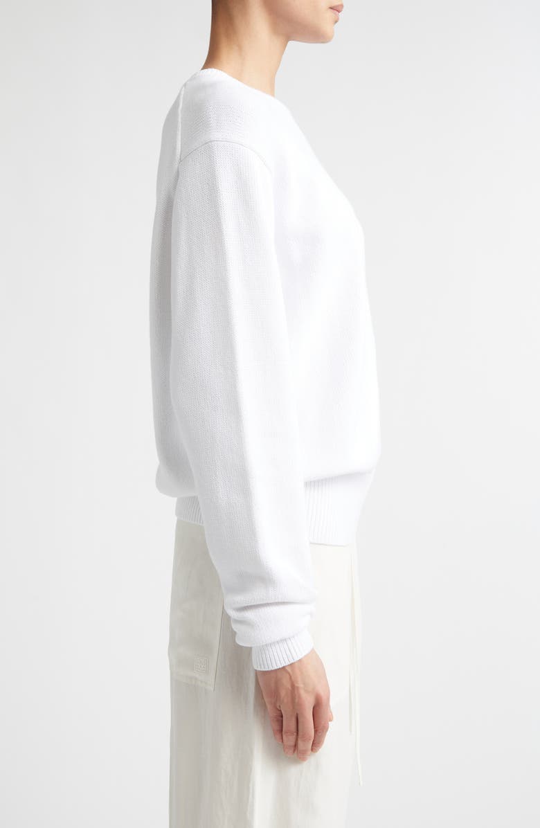 TOTEME Classic Organic Cotton Crewneck Sweater, Alternate, color, Optic White