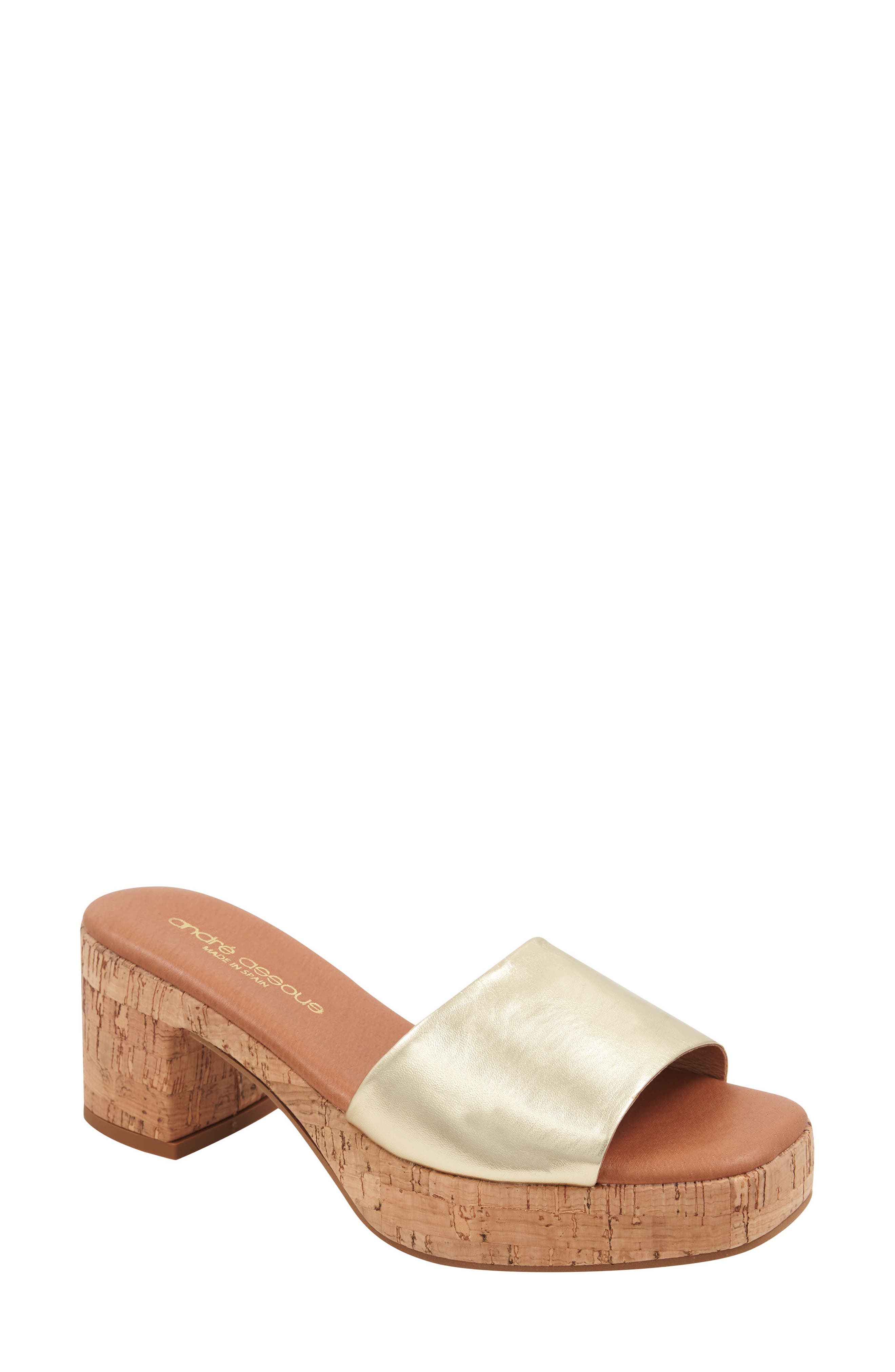 Cypress Slide Sandal, Main, color, GOLD