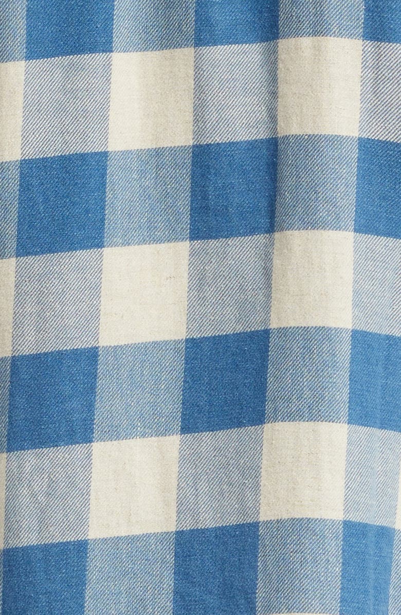 Double RL Slim Fit Buffalo Plaid Cotton & Linen Twill Western Snap-Up Shirt, Alternate, color,