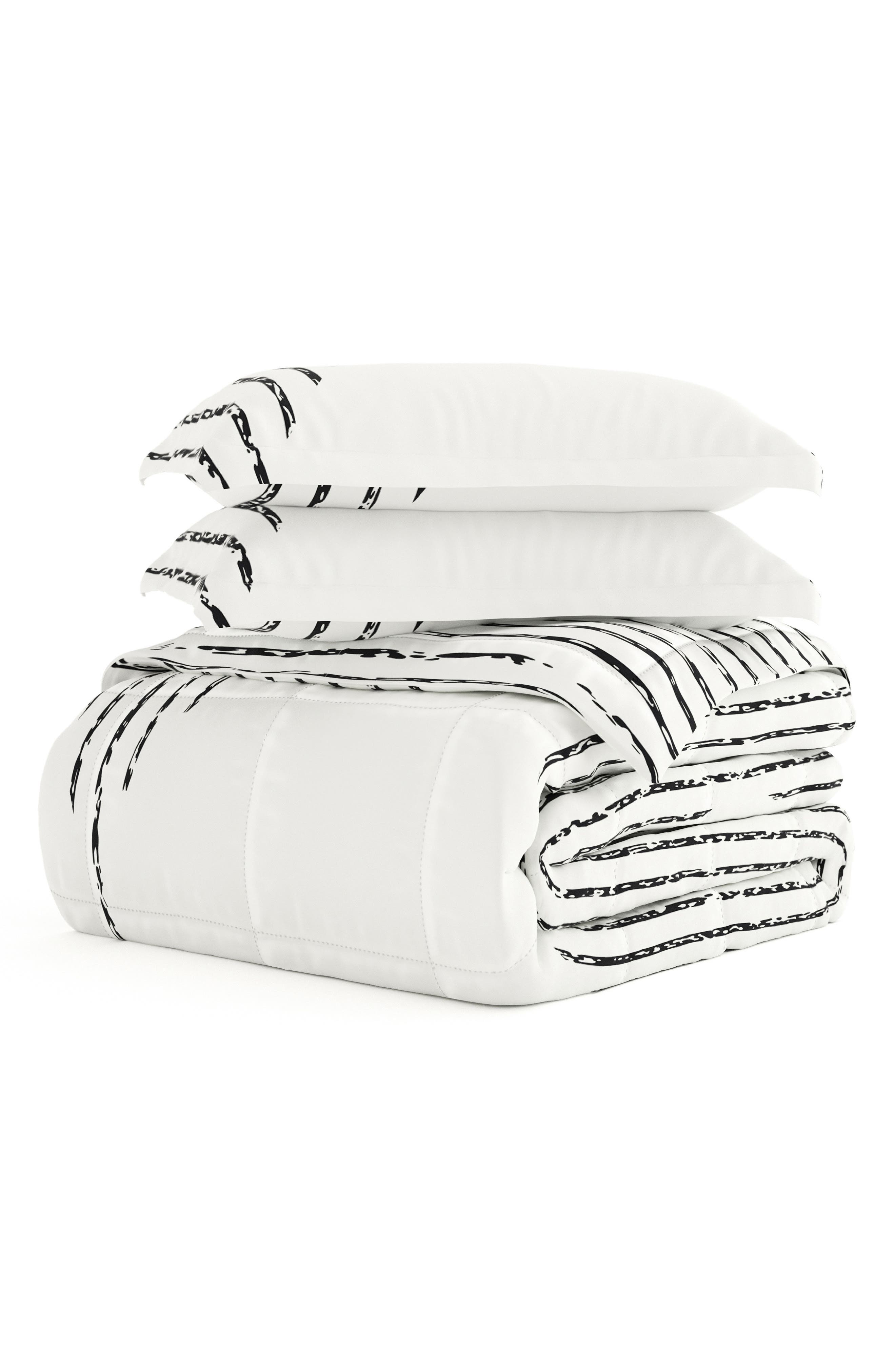 HOMESPUN Premium Ultra Soft Diamond Stripe Down-Alternative Comforter Set