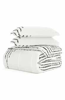 HOMESPUN Premium Ultra Soft Diamond Stripe Down-Alternative Comforter Set