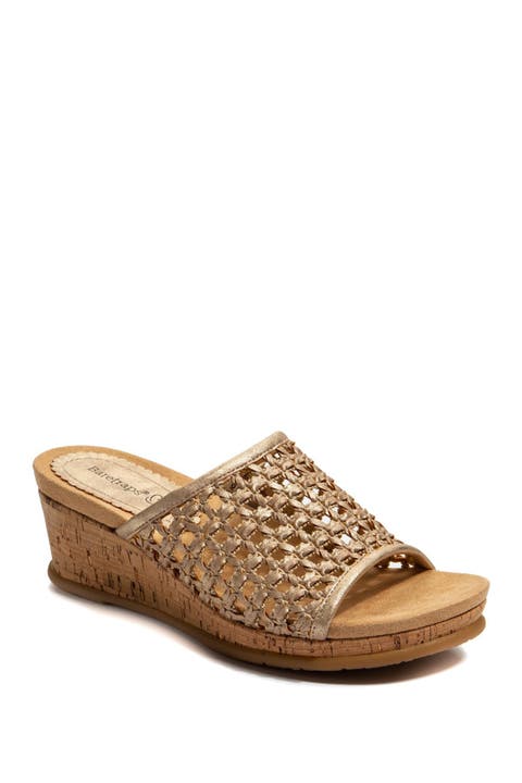 Flossy Woven Wedge Sandal