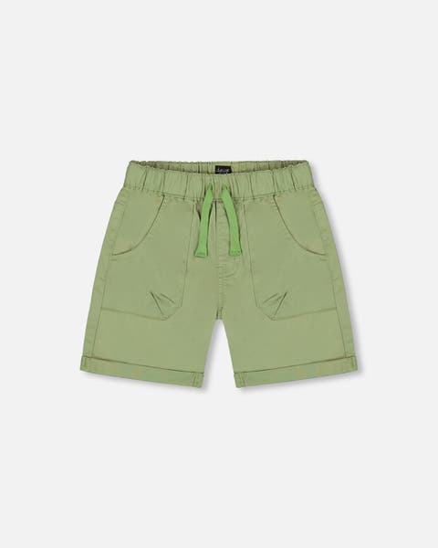 Little Boy's Stretch Twill Short Green