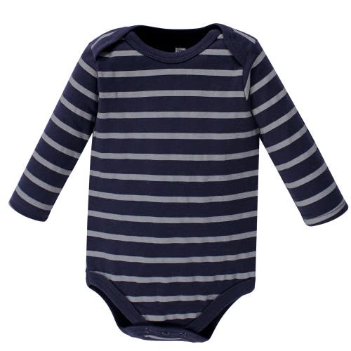 Hudson Baby Five-piece Collection Of Long-sleeve Cotton Bodysuits In Blue