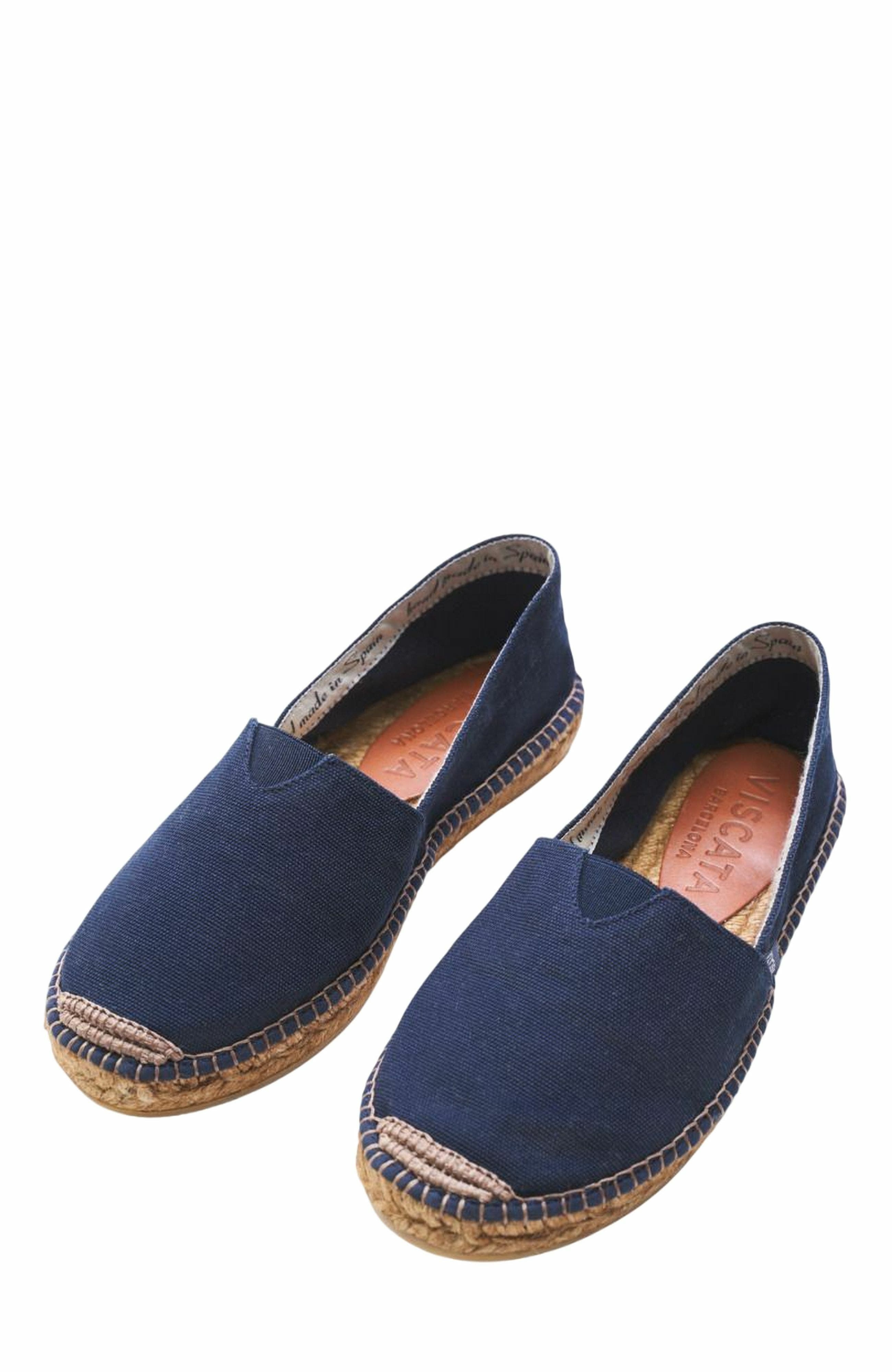 Barceloneta Canvas Espadrille Flats, Alternate, color, Navy Blue