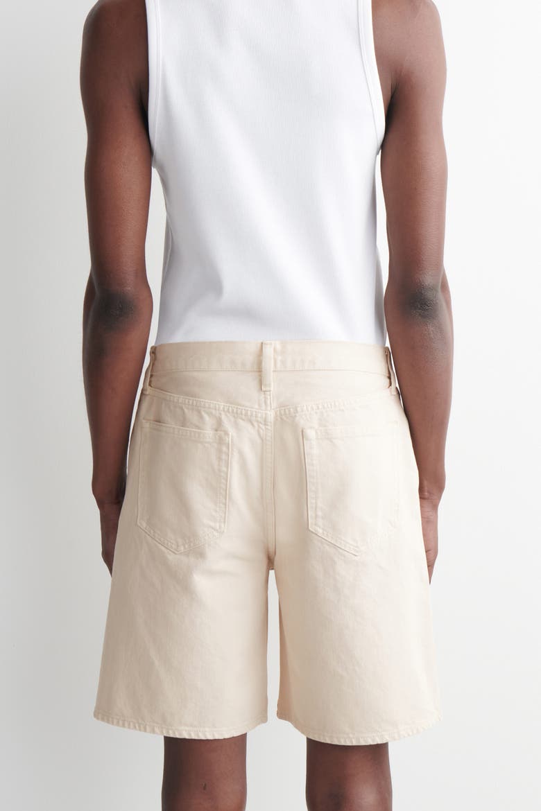 Knee-length Denim Shorts, Alternate, color, CHALK