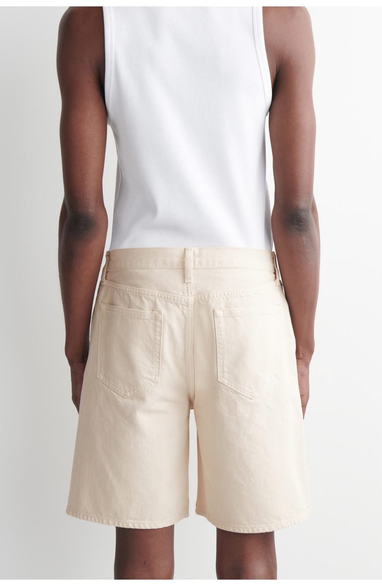 COS Knee-length Denim Shorts, Alternate, color, Chalk