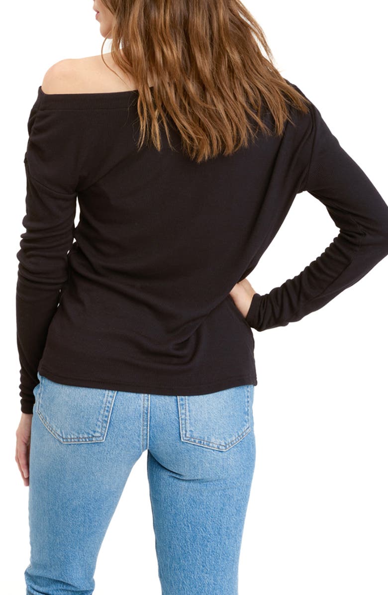 Threads 4 Thought Leoni Feather Rib One-Shoulder Top, Alternate, color, 