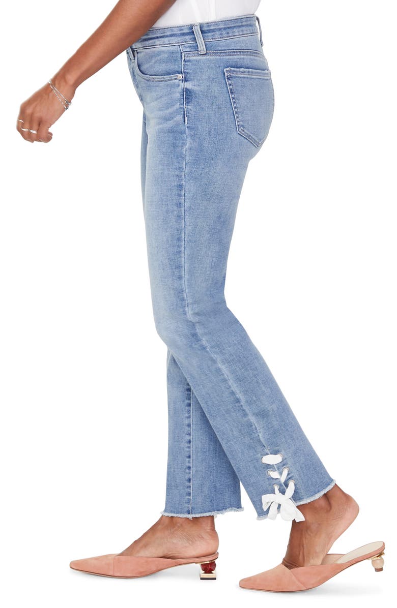 NYDJ Sheri High Waist Lace-Up Cuff Slim Ankle Jeans, Alternate, color, 