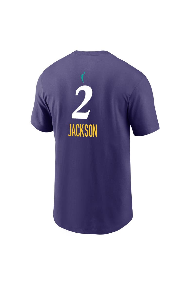 Men's Nike Rickea Jackson Purple Los Angeles Sparks Explorer Edition Name & Number T-Shirt, Alternate, color, Purple