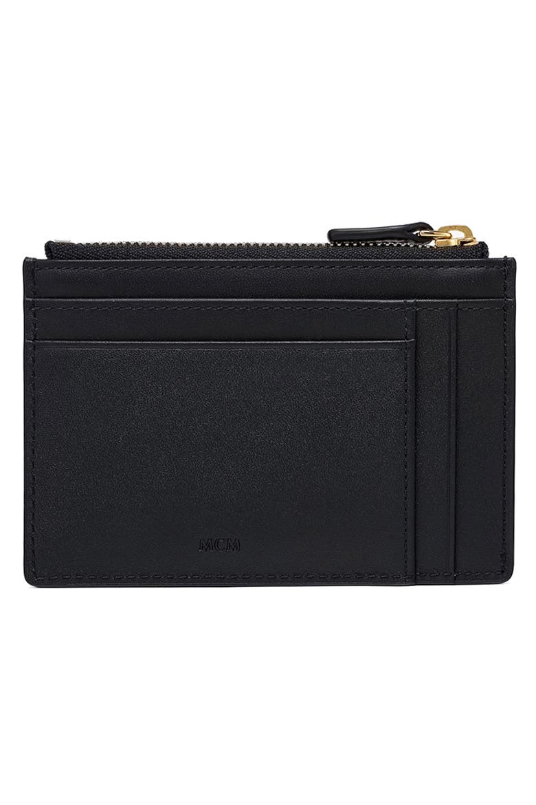 Mode Travia Leather Card Case, Alternate, color, BLACK