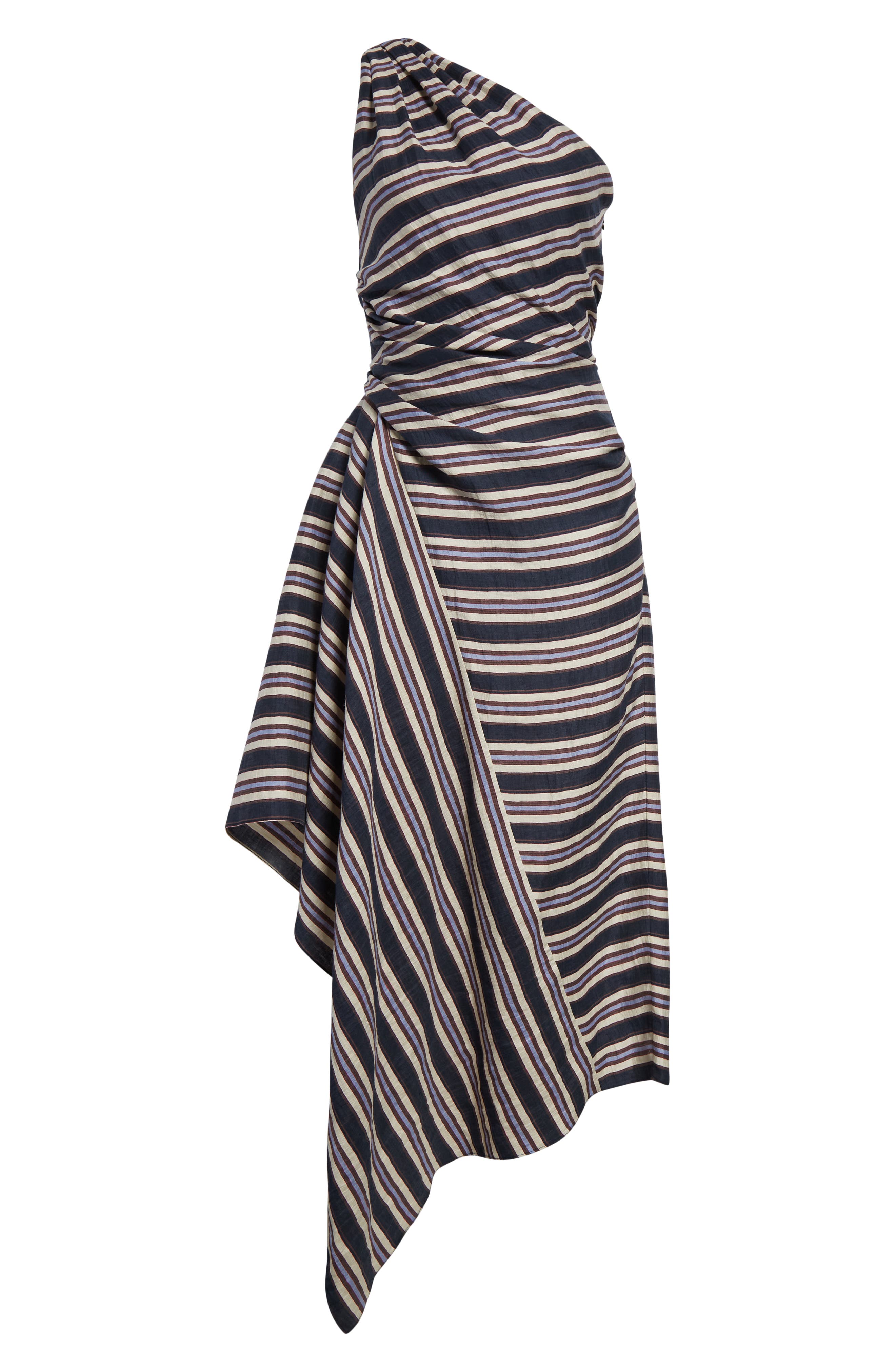 A.L.C. Lyn Stripe One-Shoulder Linen Blend Sundress (Women) | Nordstromrack