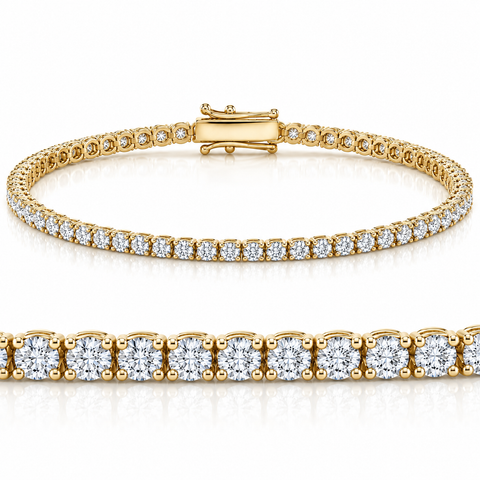 4 Ct Diamond Tennis Bracelet 14k White, Yellow, or Gold Lab Grown 7"