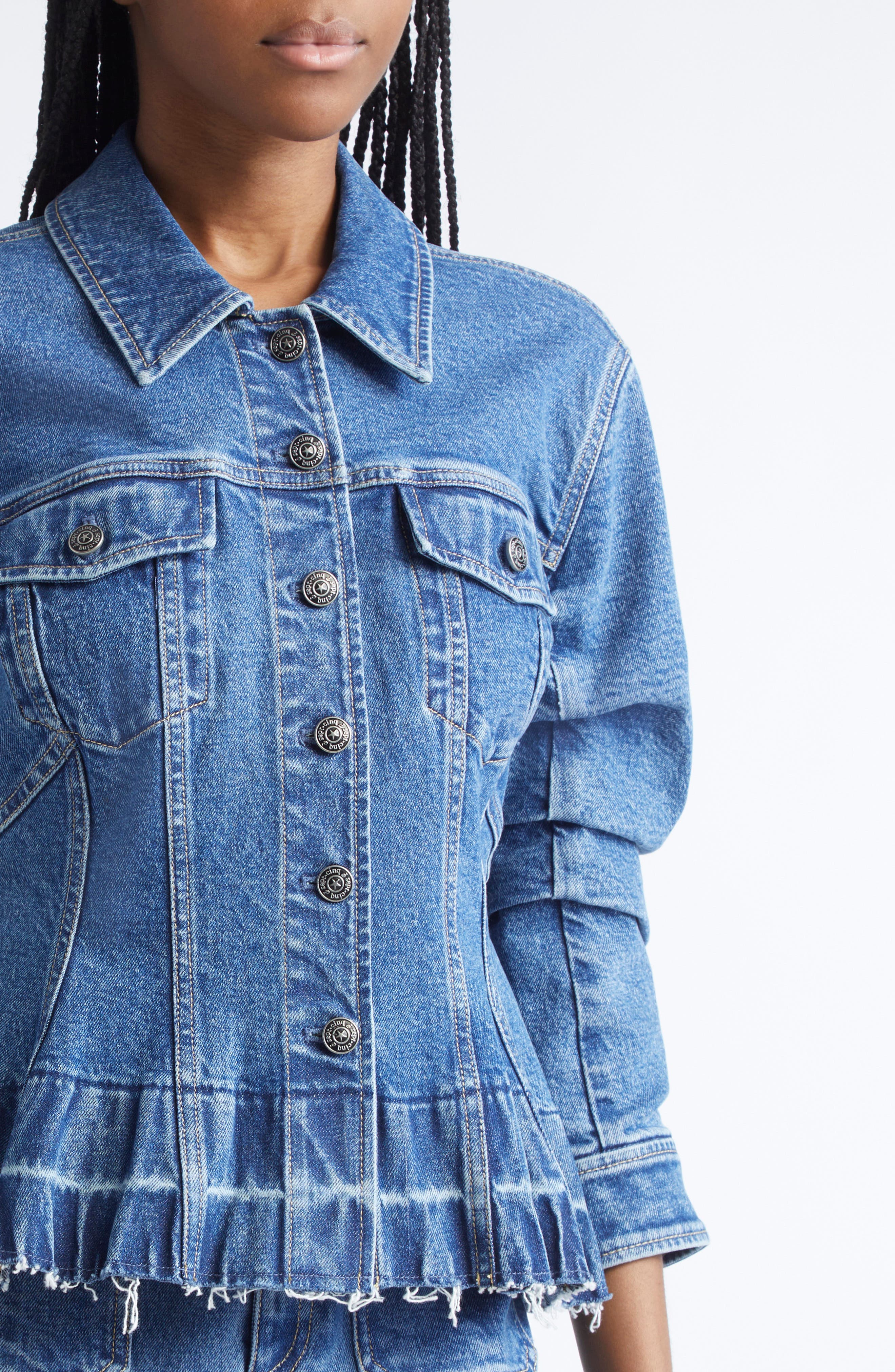 Gina Peplum Denim Jacket (Women) | Nordstrom