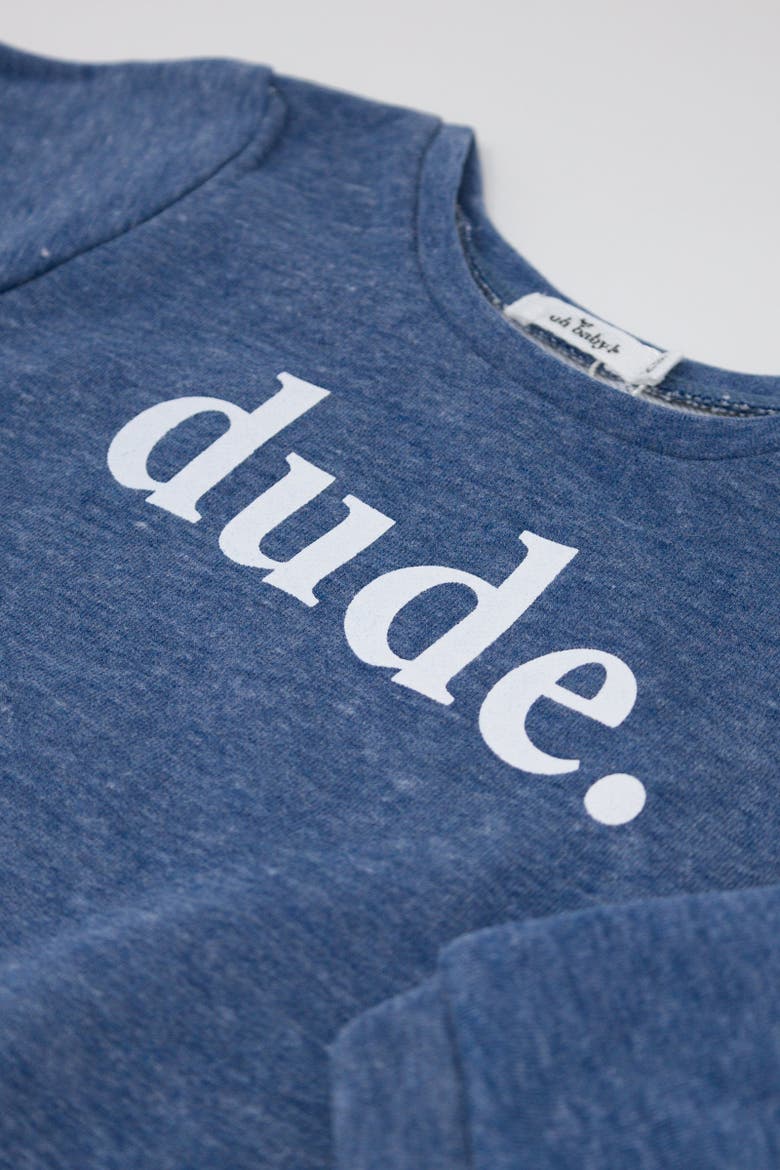 Brooklyn Boxy "dude." white ink, Alternate, color, Denim