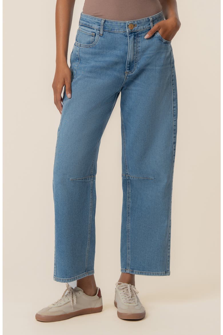 Ashton High Waist Crop Barrel Jeans, Main, color, DYNAMIC