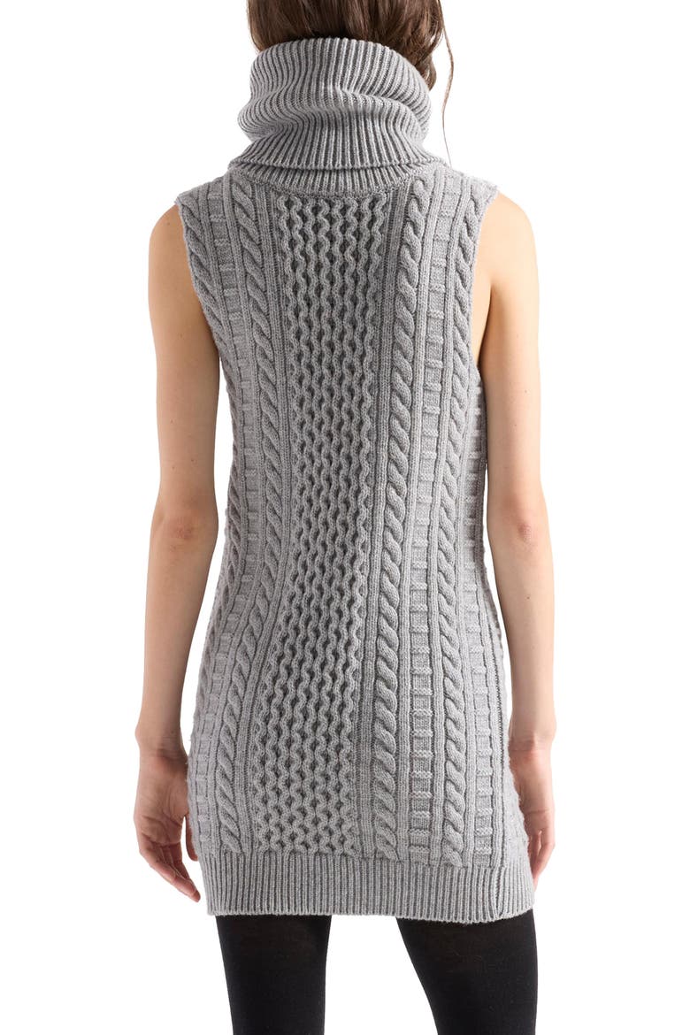 Cowl Neck Cable Vest, Alternate, color, WOOL SLATE