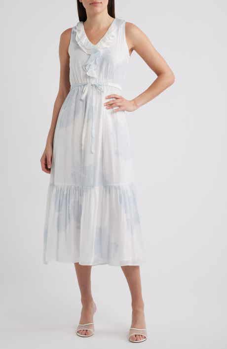 Ruffle Tie Belt Tiered Maxi Dress