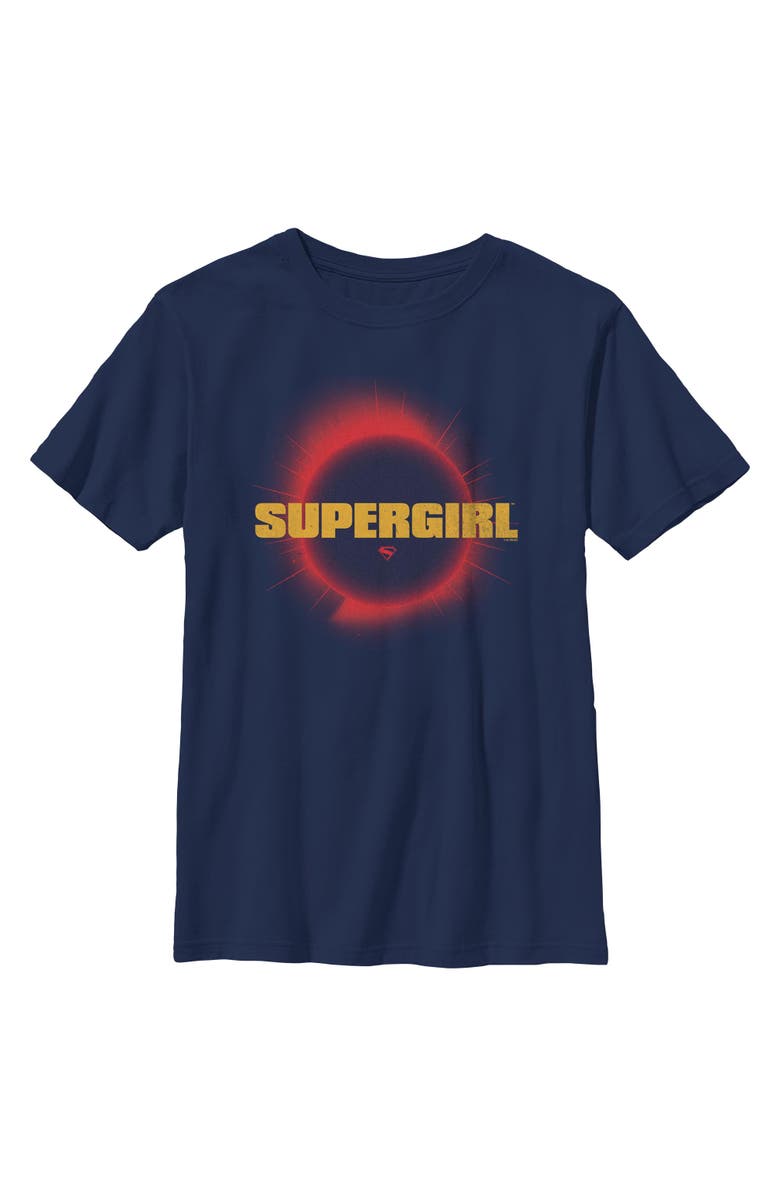 Supergirl Boy's Supergirl Official Sun Logo  Graphic T-Shirt, Main, color, Navy Blue