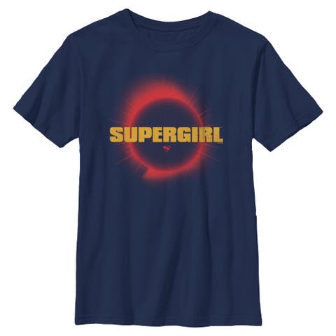 Boy's Supergirl Official Sun Logo  Graphic T-Shirt