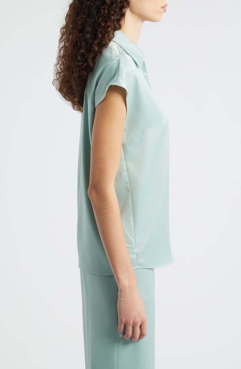 Anne Klein Crepe Button-Up Top, Alternate, color, Soft Aloe