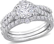 DELMAR Set of 3 Lab-Created Moissanite Rings