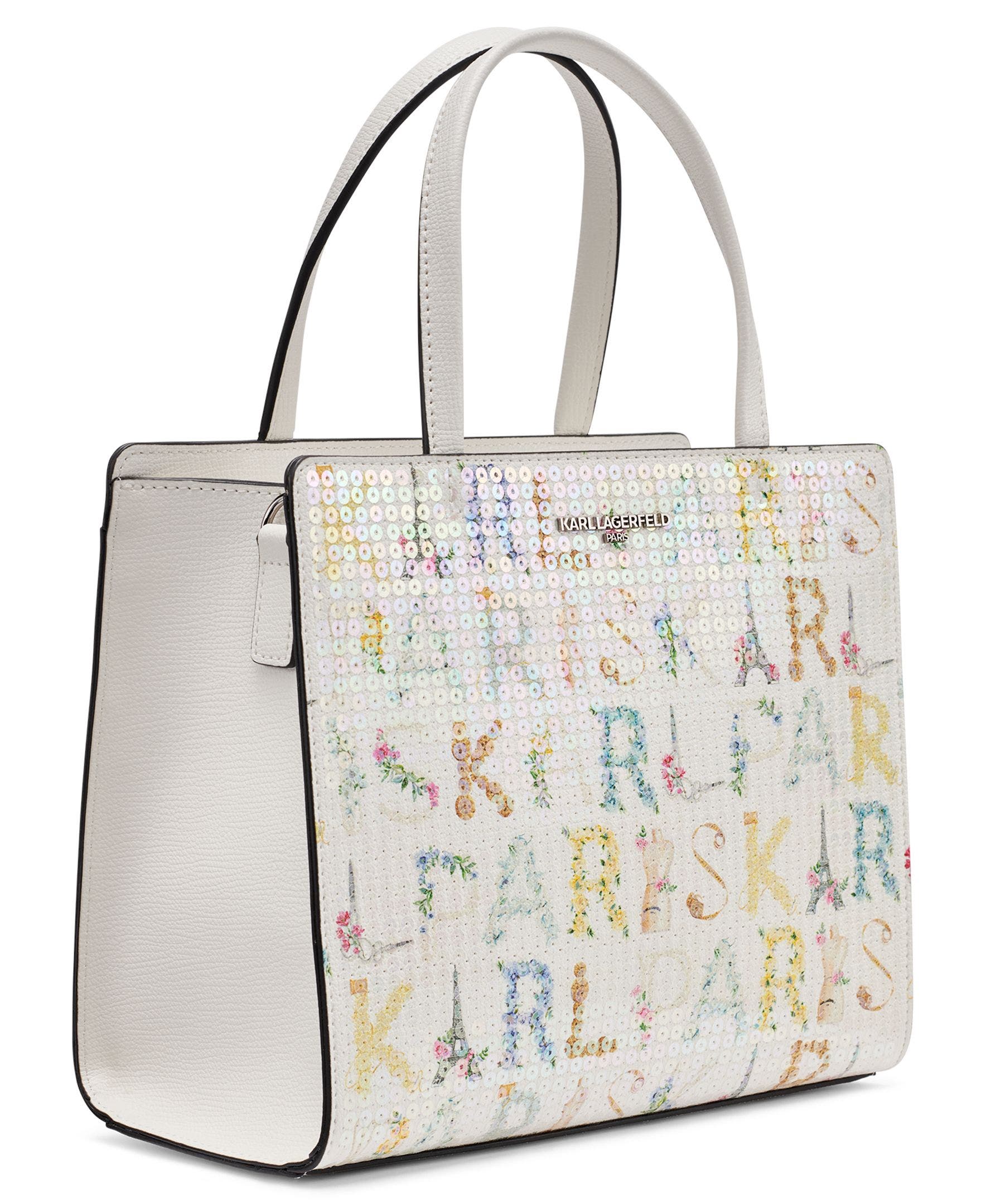 KARL LAGERFELD PARIS Maybelle Sequin KL Satchel, Alternate, color, Black Multi