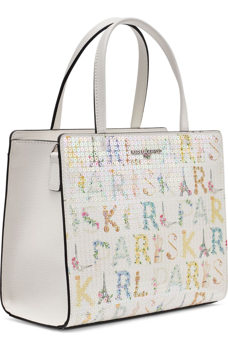 KARL LAGERFELD PARIS Maybelle Sequin KL Satchel, Alternate, color, Black Multi